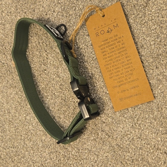 ROAM Green and Black Belt Durable Nylon Dog Collar - Picture 5 of 6